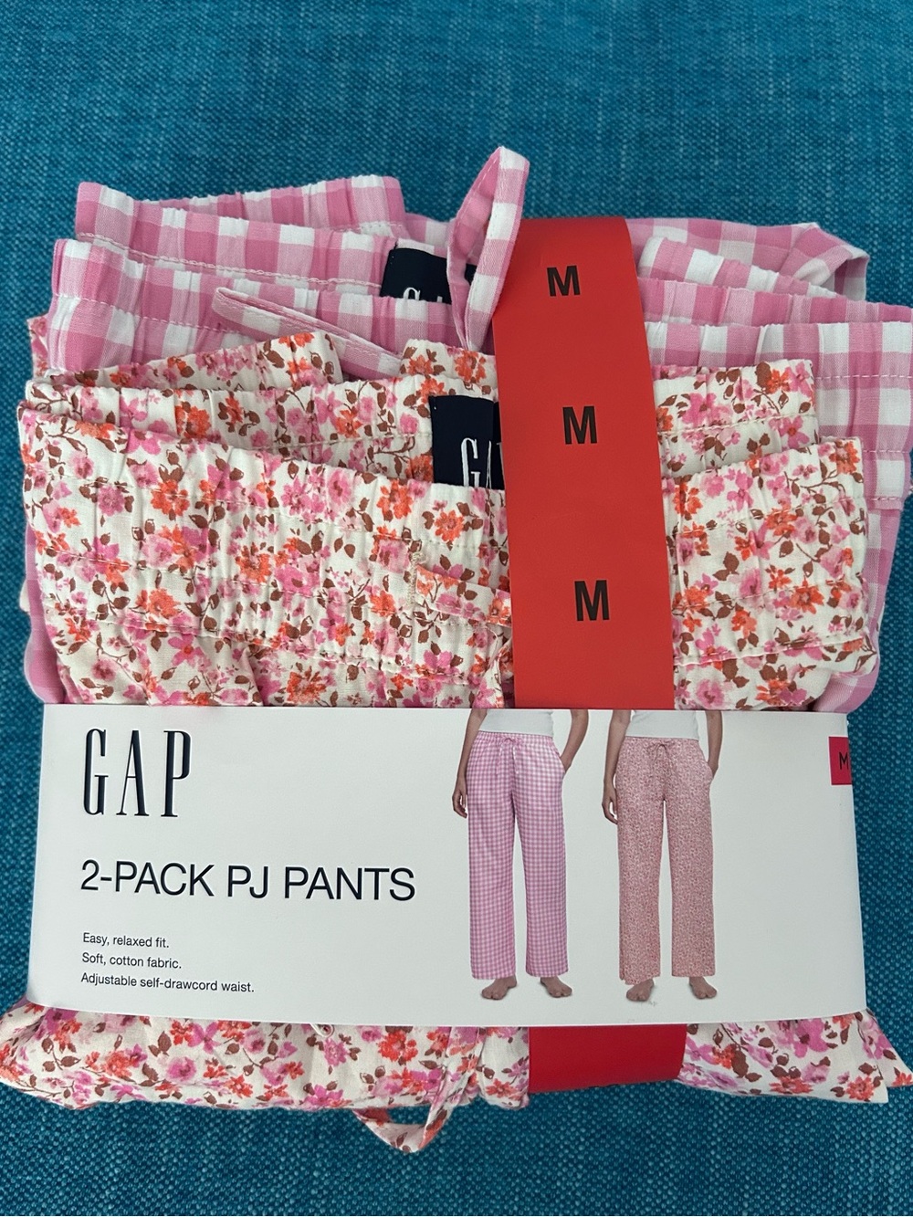 GAP Women's Pink Floral & Pink Gingham 2-Pack PJ Pants